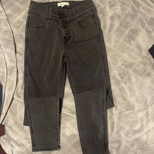 Madewell Roadtripper Black Skinny Jeans size 26